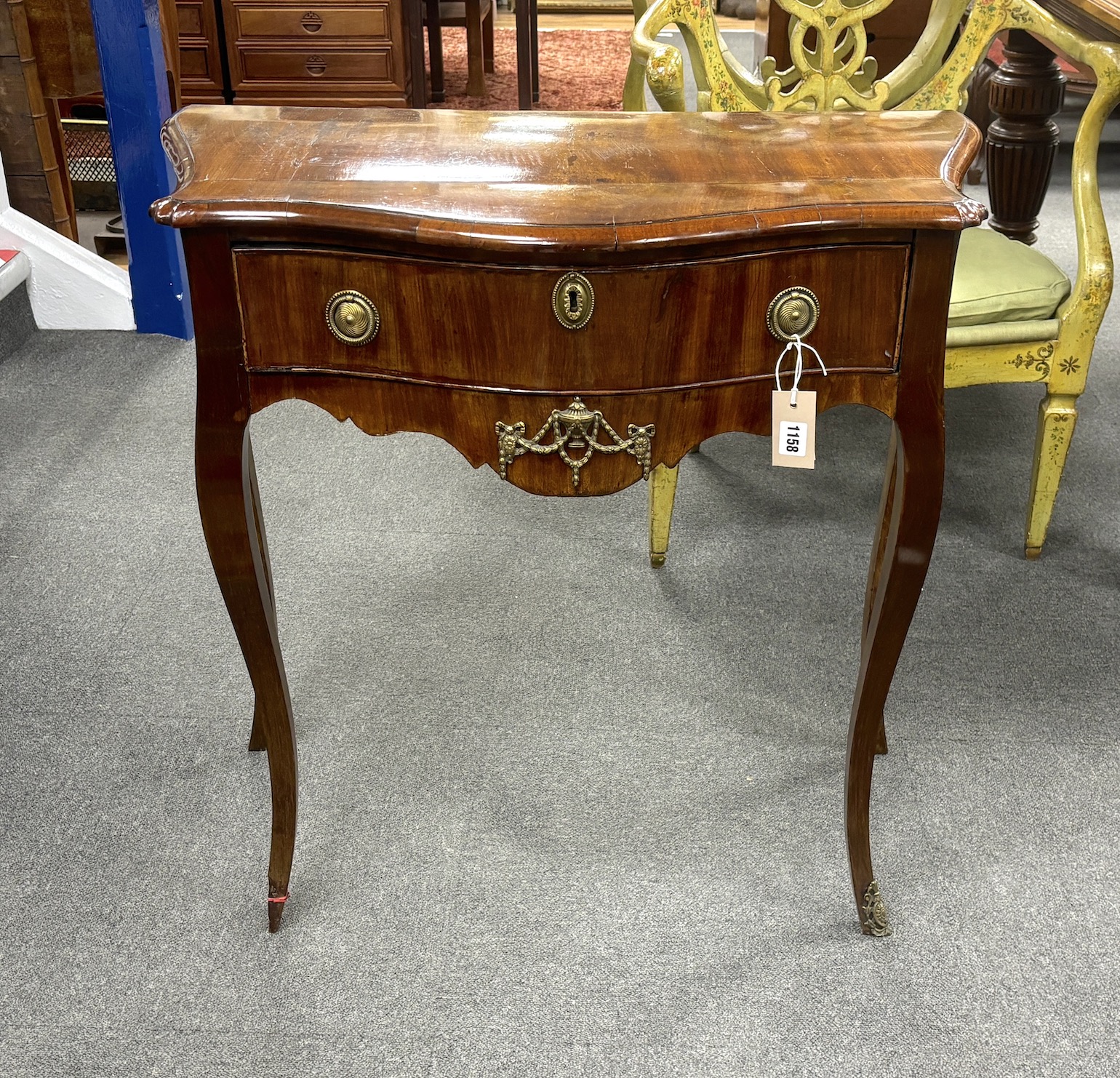 An 18th century Dutch walnut side table, width 76cm, depth 39cm, height 73cm